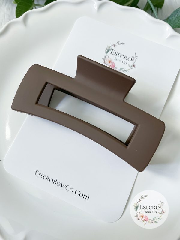 Jumbo 4" Espresso Matte Hair Claw | LoveLina - Image 2