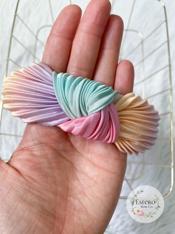 Rainbow Ombre Chiffon Top Knot Headband - Image 5