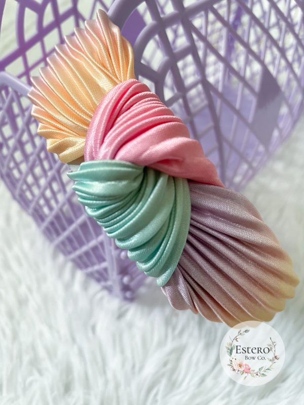 Rainbow Ombre Chiffon Top Knot Headband
