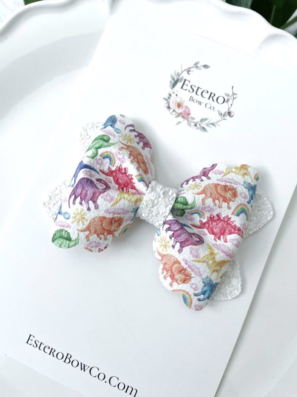 3.5” The Land of Dinosaurs Scalloped Pinch Hair Bow