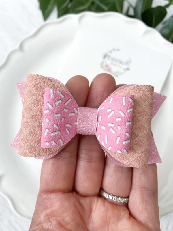 3.5” Ice Cream Hair Bow - Image 2