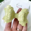 3.5” Lemon Yellow Iridescent Glitter Hair Bow