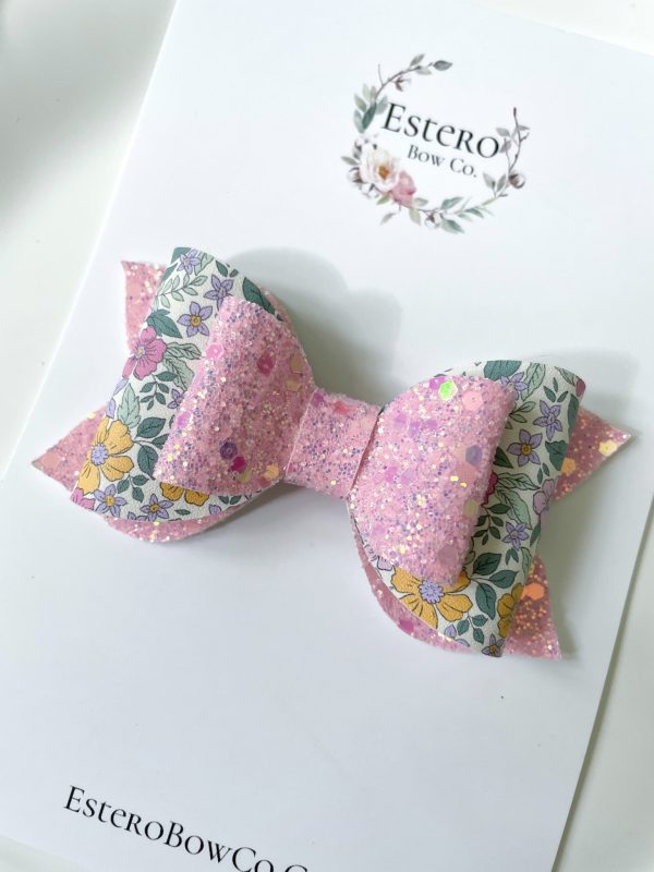 3.5” Pastel Flowers Hair Bow
