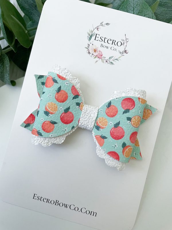 3.5” The Fresh Squeezed Oranges Hair Bow - Image 3