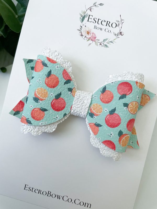 3.5” The Fresh Squeezed Oranges Hair Bow - Image 2