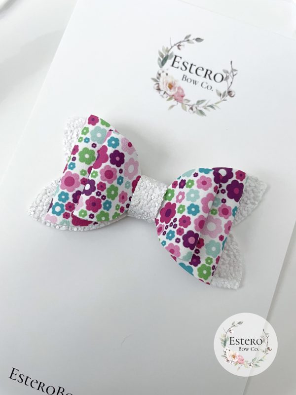 3” Purple Floral Hair Bow