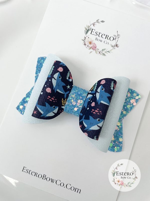 3.5” Shark Hair Bow - Image 2
