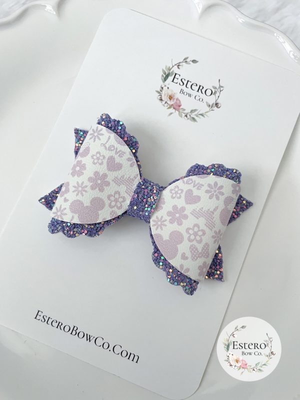 3.5” Pastel Ombre Mouse Hair Bow - Image 2