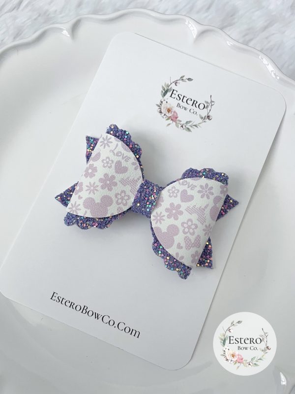 3.5” Pastel Ombre Mouse Hair Bow - Image 3