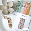 The Sunshine State Gift Set: Flower Hair Claw, Waterproof Sticker, Hair Tie Set and Magnetic Bookmark - Image 2