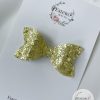 3” Yellow Sparkle Glitter Hair Bow - Image 4