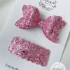3” Pink Sparkle Glitter Hair Bow