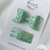 3” Green Sparkle Glitter Hair Bow - Image 3