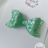 3” Green Sparkle Glitter Hair Bow - Image 2