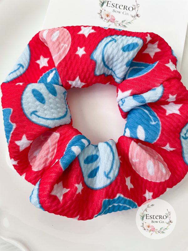 Red White and Blue Smile Scrunchie - Image 2