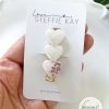 White + Rose Gold Signature Heart Resin Hair Clip | Love Steffie Kay