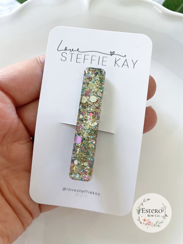 Multi Glitter Resin Hair Clip | Love Steffie Kay