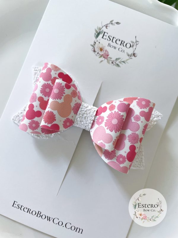 3.5” Floral Mouse Hair Bow