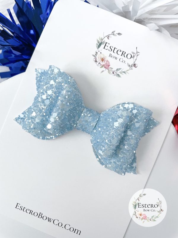 3.5” Blue Pearly Sugar Hair Bow