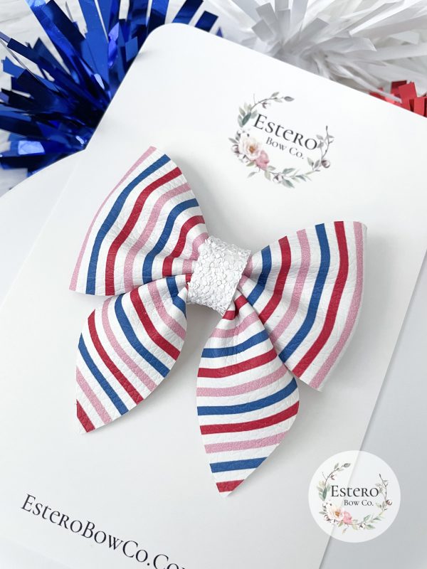 3" All American Stripes Sailor Hair Bow