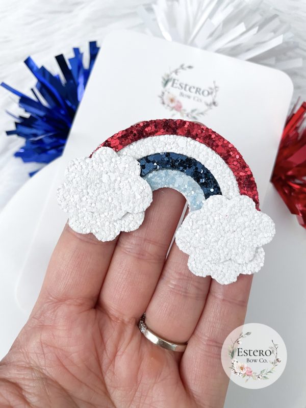 3" Patriotic Rainbow Hair Clip - Image 2