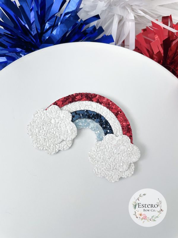 3" Patriotic Rainbow Hair Clip - Image 4