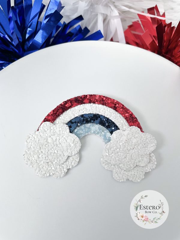 3" Patriotic Rainbow Hair Clip - Image 3