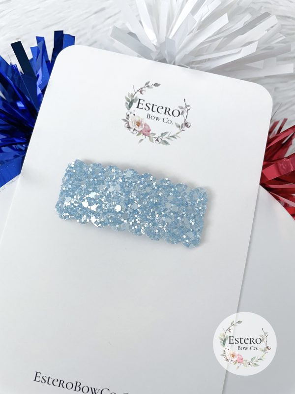 Blue Pearly Sugar Glitter Snap Clip - Image 2