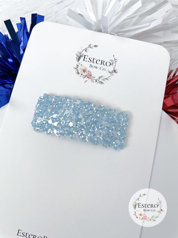 Blue Pearly Sugar Glitter Snap Clip