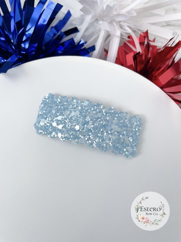 Blue Pearly Sugar Glitter Snap Clip - Image 3