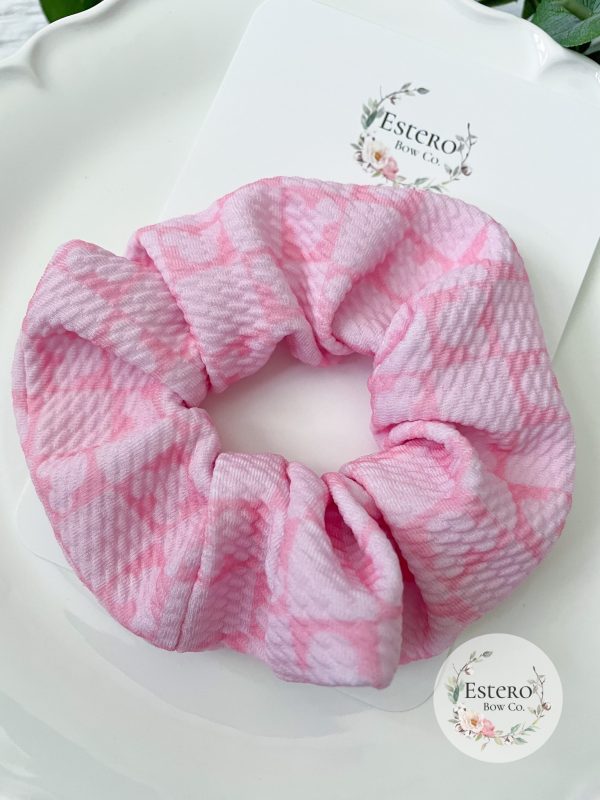 Pink Checkerboard Mouse Scrunchie