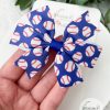Baseball Ribbon Pinwheel Hair Bow - Image 4