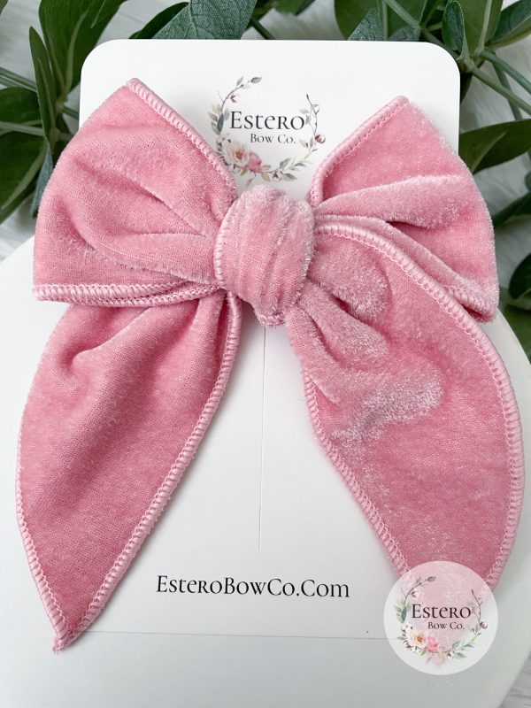 4.5" Pink Velvet Fable Bow