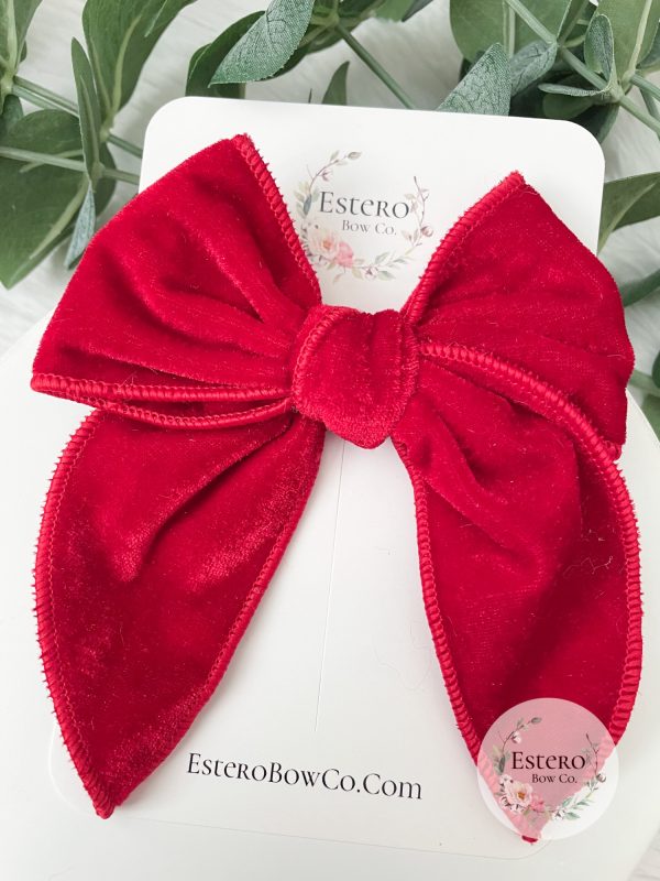 4.5" Red Velvet Fable Bow - Image 2