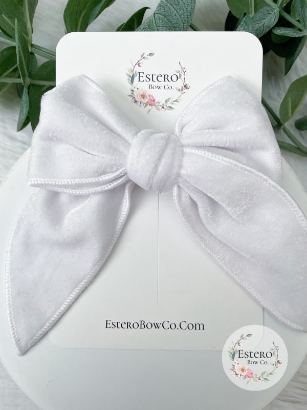 White Velvet Fable Bow