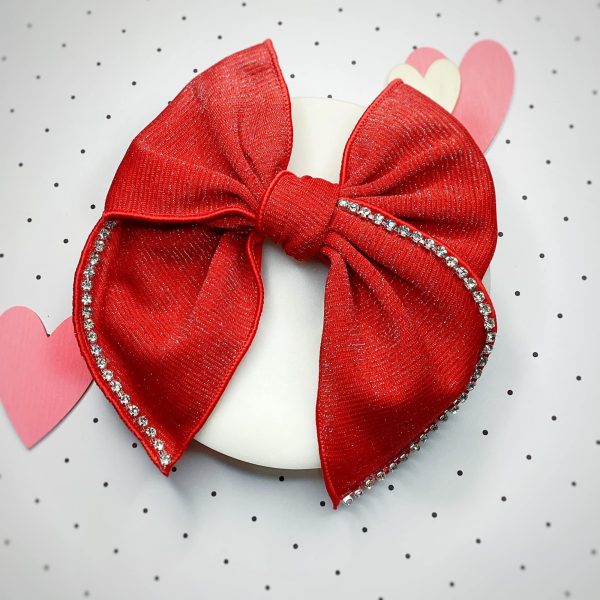 Valentine's Day Red Sparkle Fable Bow