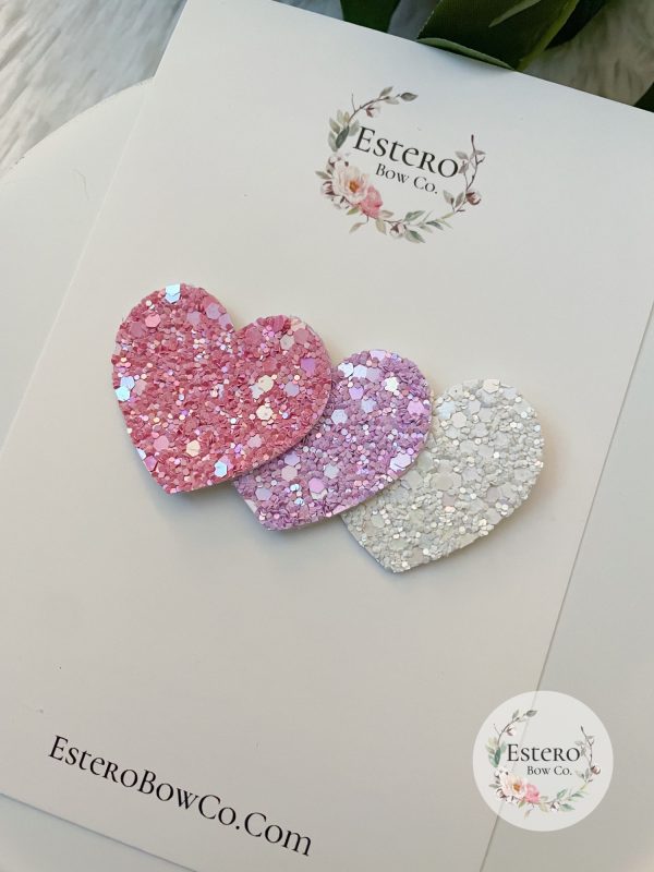 3" Hearts Hair Clip