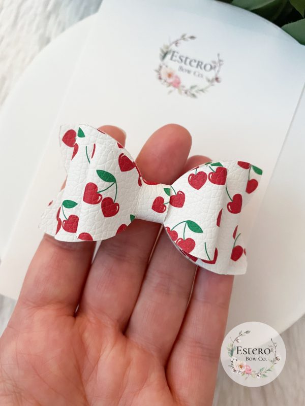3" Sweet Cherries Hair Bow - Image 4