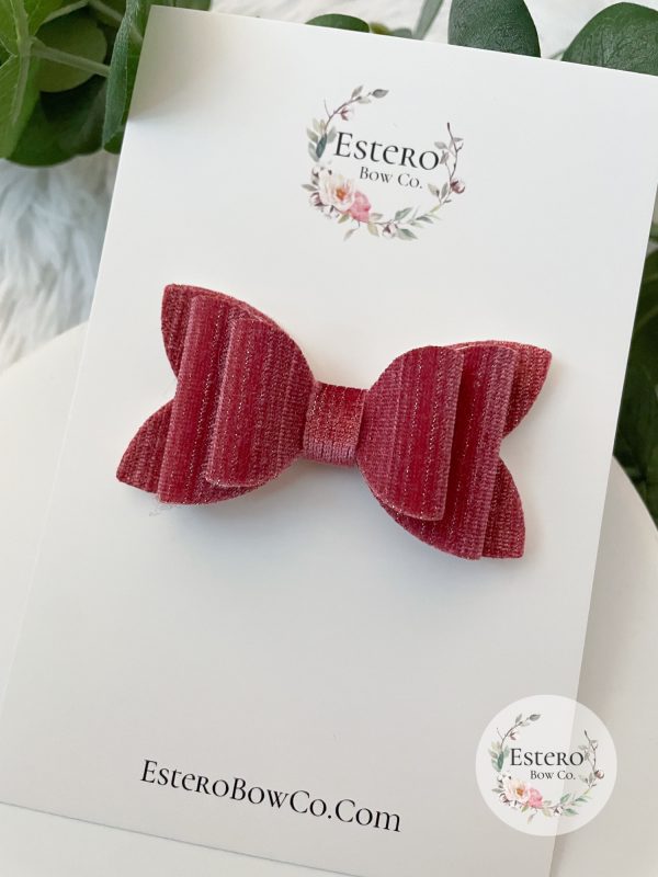 3" Mauve Shimmer Velvet Hair Bow
