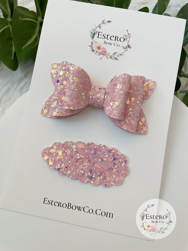 3" Pink Dream Glitter Hair Bow