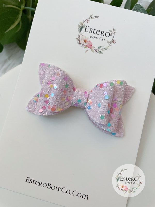 3" Lilac Funfetti Glitter Hair Bow