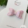 3" Light Pink Funfetti Glitter Hair Bow - Image 3