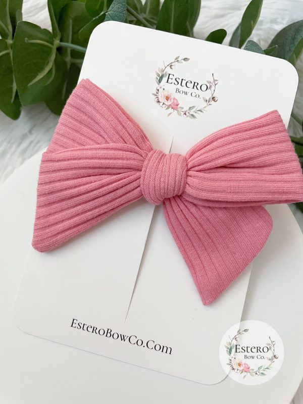4" Pink Oversized Hand Tied Bow