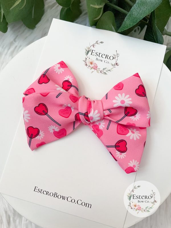 3.5" Candy Hearts Hair Bow - Image 3