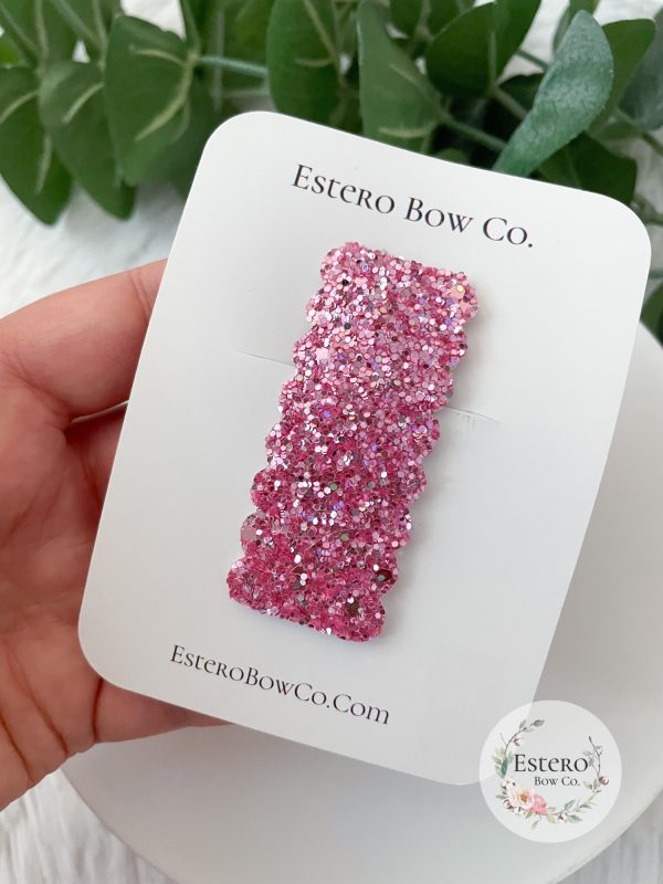 Pink Glitter Snap Clip