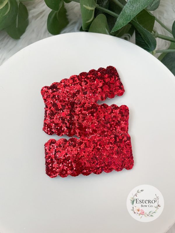 Red Glitter Snap Clip