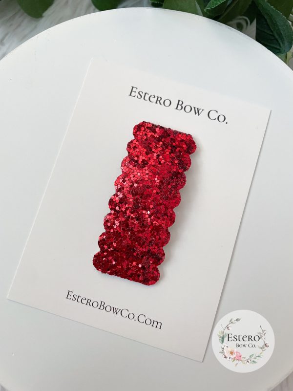 Red Glitter Snap Clip - Image 2