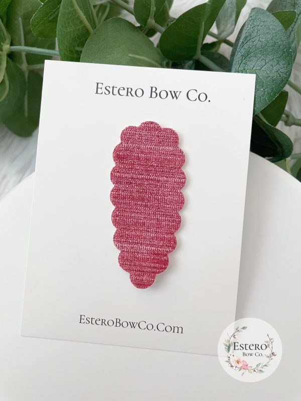 Mauve Shimmer Velvet Snap Clip - Image 2