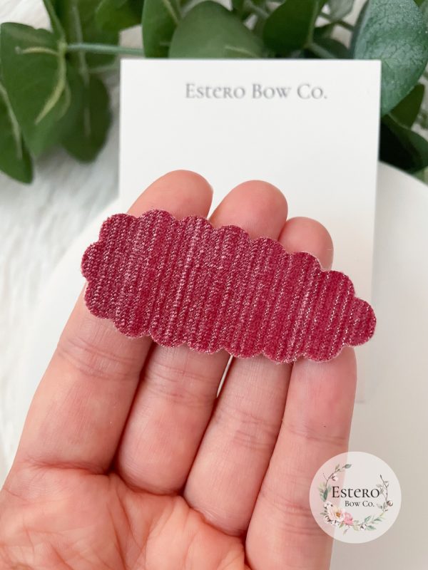 Mauve Shimmer Velvet Snap Clip - Image 3