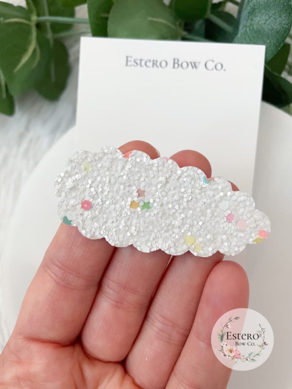 White Funfetti Glitter Snap Clip - Image 2